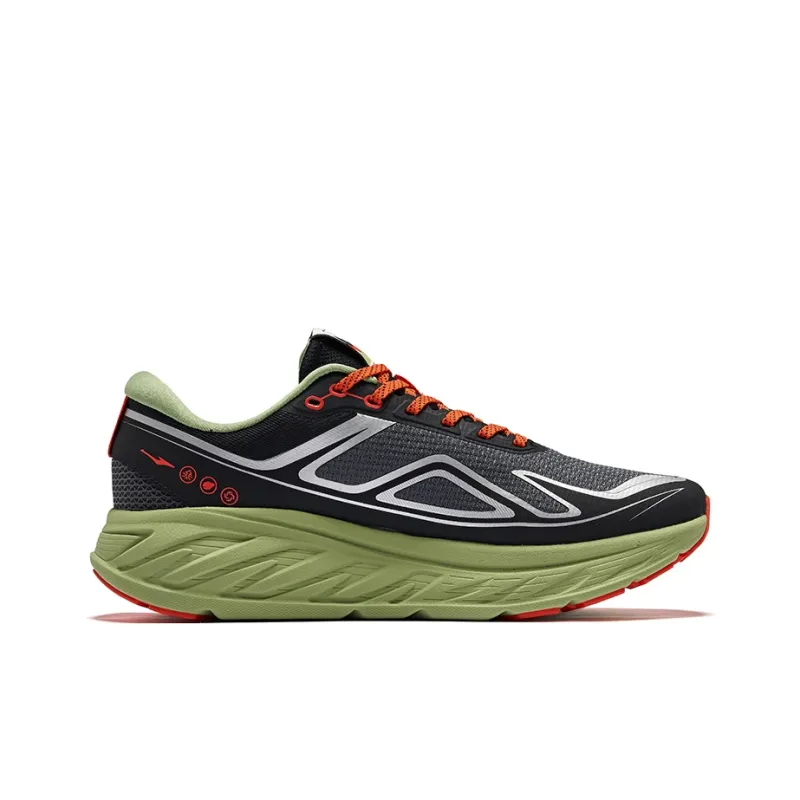 Erke Wild Ride Anti-Slip Wear-Resistant Low-Top Casual Running Shoes Men's Gray Black Green-1