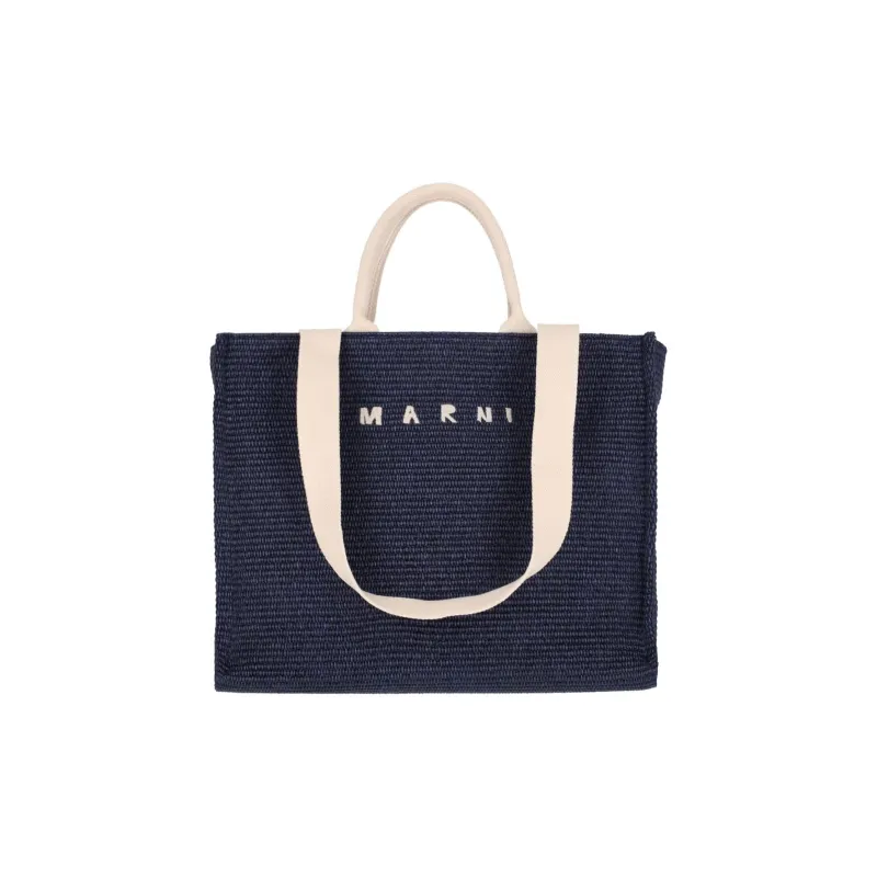 MARNI Logo Embroidered Top Handle Bag-0