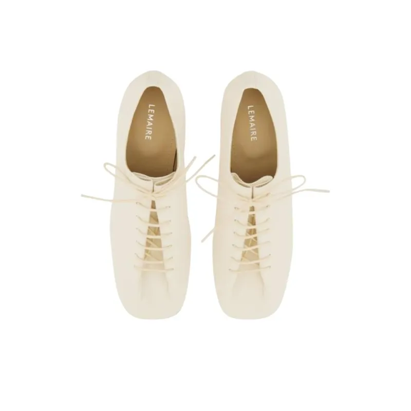 Lemaire Souris Chunky Heel High Heels 5.5cm Women's Beige-3