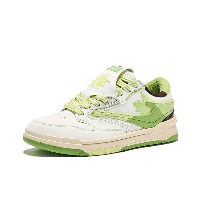 Erke Unique Maple Leaf 2.0 Wear Resistant Slip Resistant Low Top Skateboard Shoes Men's Microcrystal White Apple Green-2