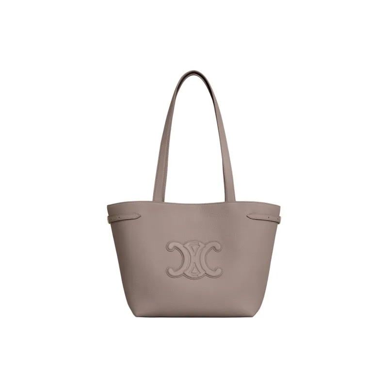 CELINE Triomphe Grain Calfskin Tote Bag, Shopping Bag, Handbag, Shoulder Bag Small Size Women's Pebble-0