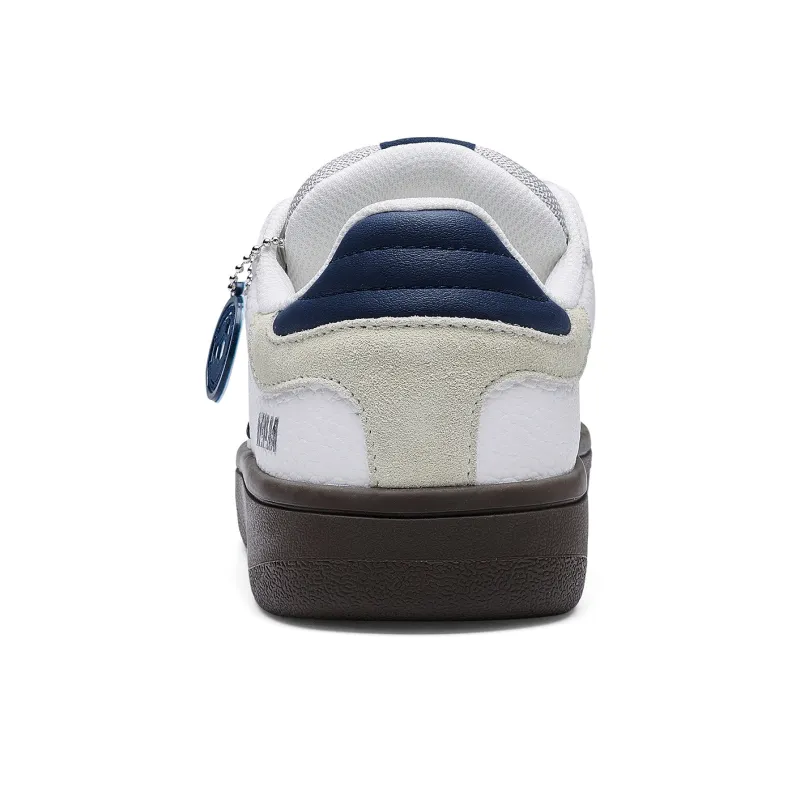 Kappa Back to Back Anti Slip Wear Resistant Low Top Skateboard Shoes Unisex White Blue-4