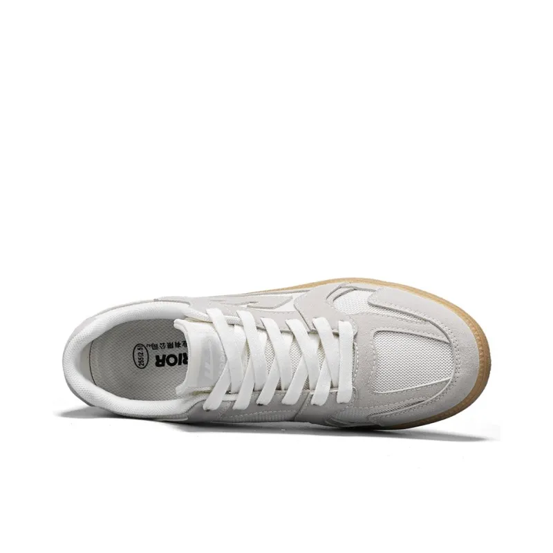 Warrior German Army Trainers Durable Lightweight And Breathable Low Top Skateboard Shoes Unisex Gray White-3