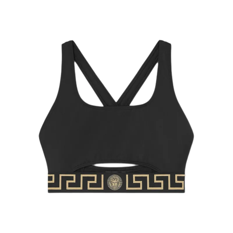 VERSACE Greca Border Cut Out Detailed Bikini Top-0