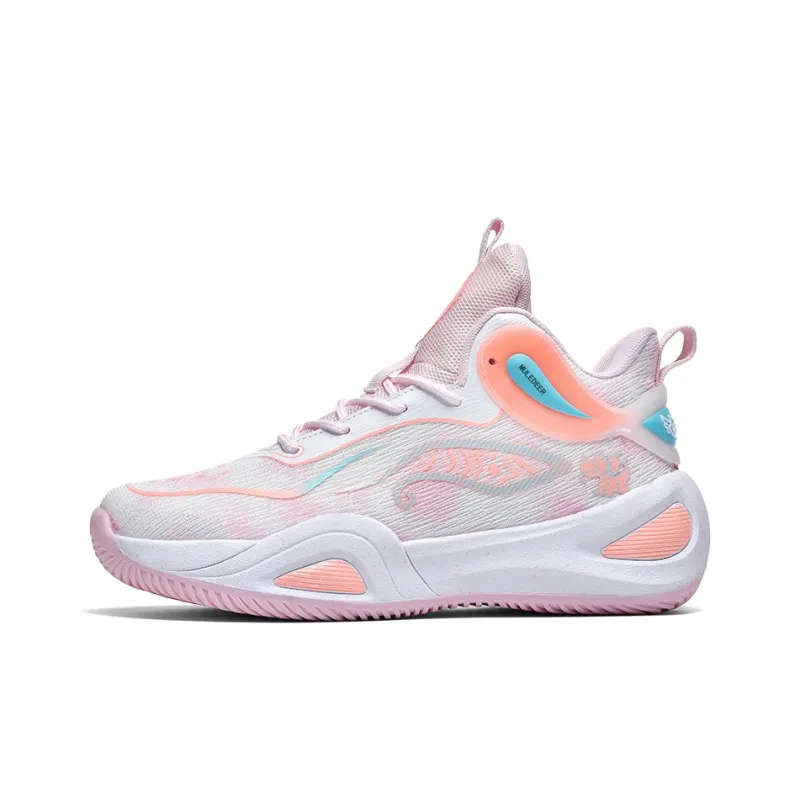 Black tailed Deer Shock Absorbers Slip Resistant, Abrasion Resistant, Breathable Mid Top Basketball Shoes Unisex-0
