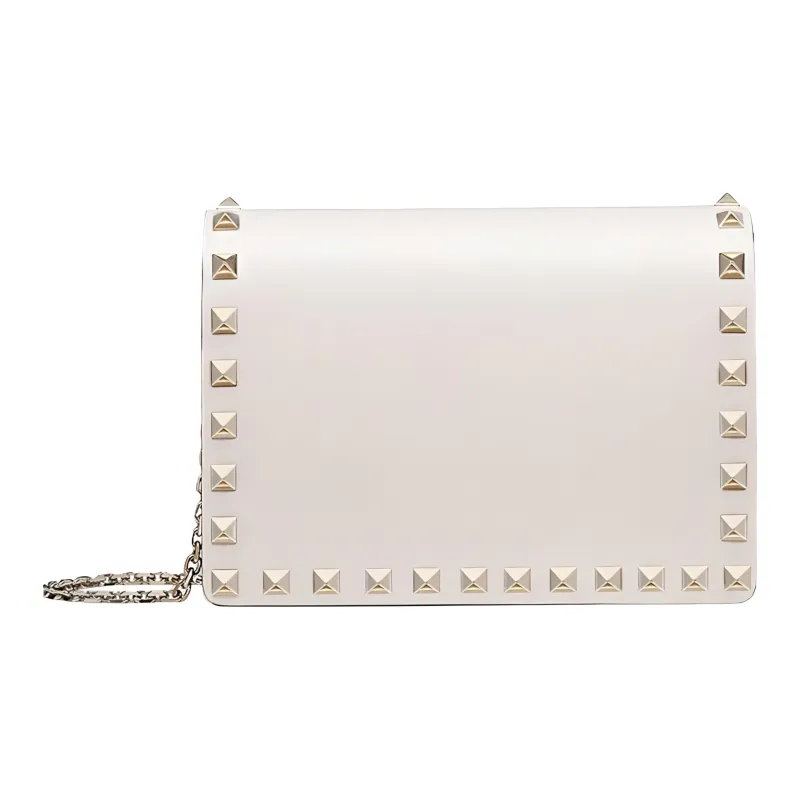 Valentino Calfskin Small Square Bag Crossbody Bag Shoulder Bag Women's White-0
