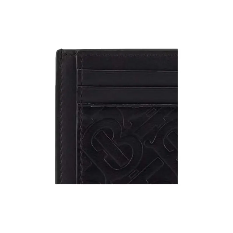 Burberry Monogram Leather Card Case 6 Slot Black-3