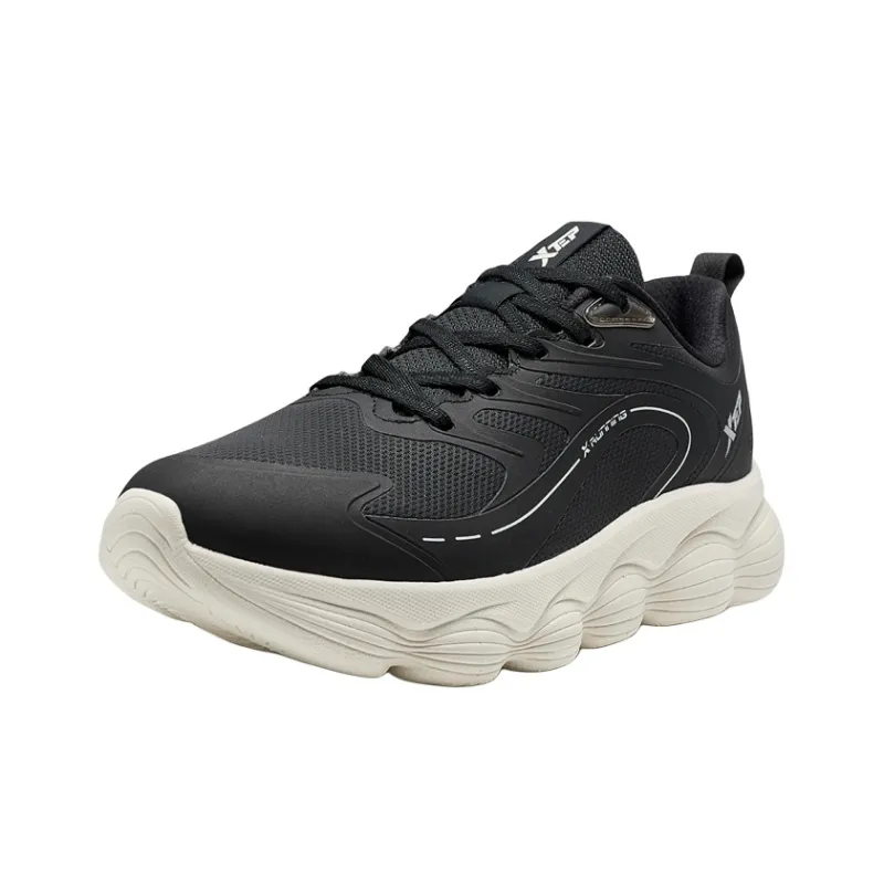 XTEP Cushioning Rebound Low-Top Casual Running Shoes Men's Black Beige-2