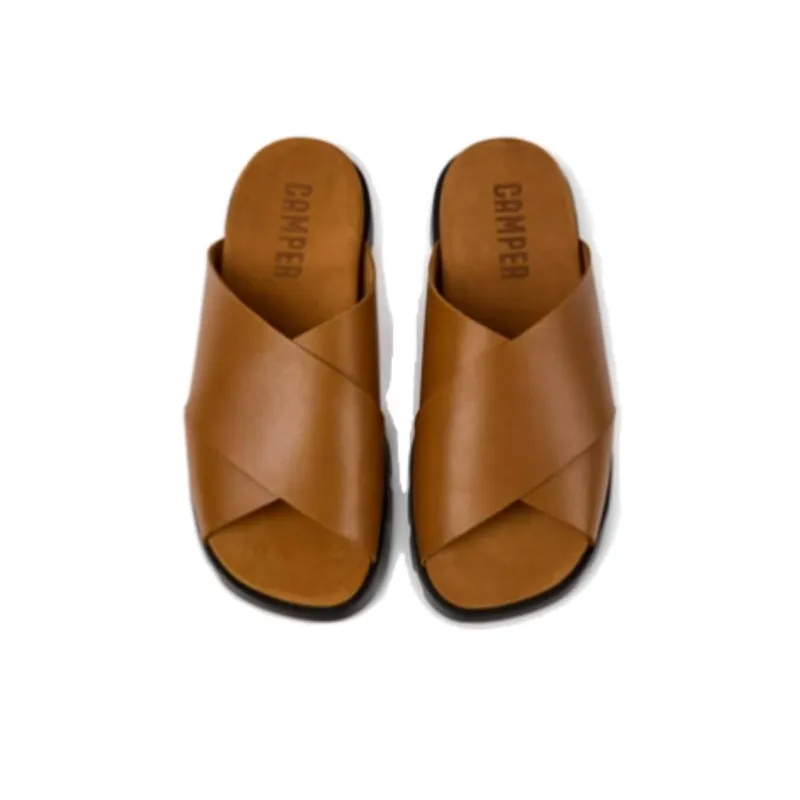 CAMPER Rubber Sole Slip Resistant Slide Slippers Men's Brown-3