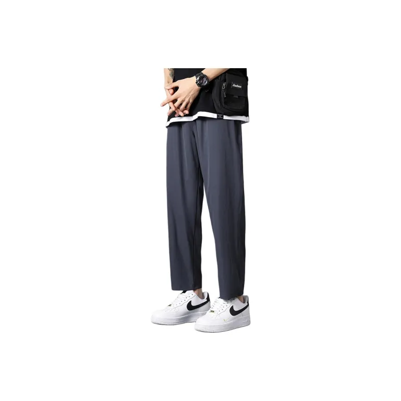 JEANSWEST Casual Pants Unisex Black-9
