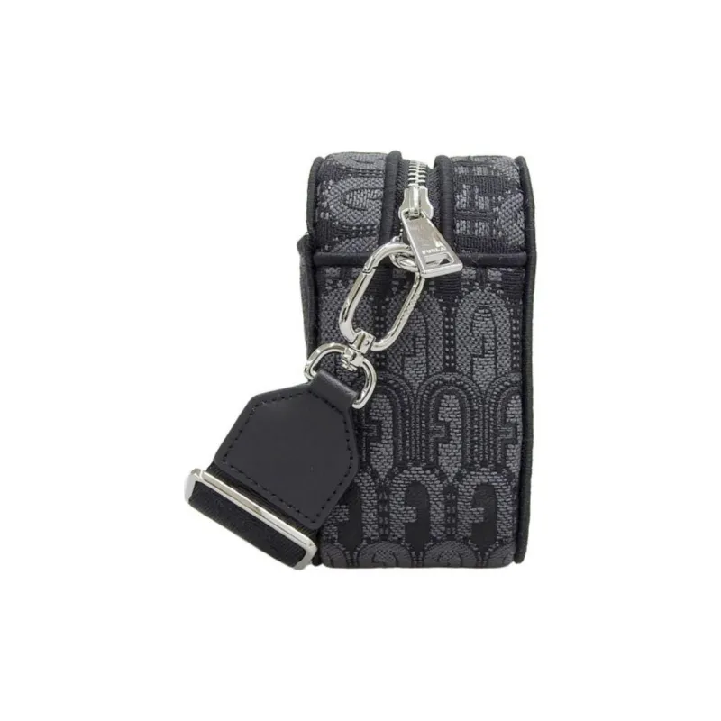 Furla Real Jacquard Fabric Crossbody Bag Shoulder Bag Mini Women's Black Multicolor-3