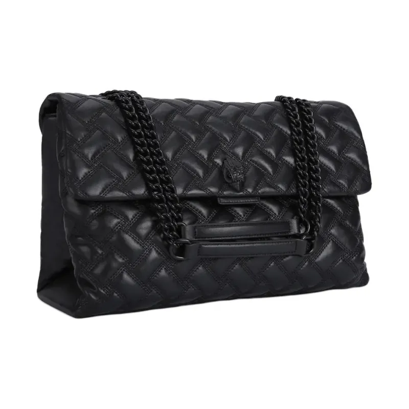 Kurt Geiger London Lambskin Shoulder Bag Crossbody Bag Extra Large Women's Black-1