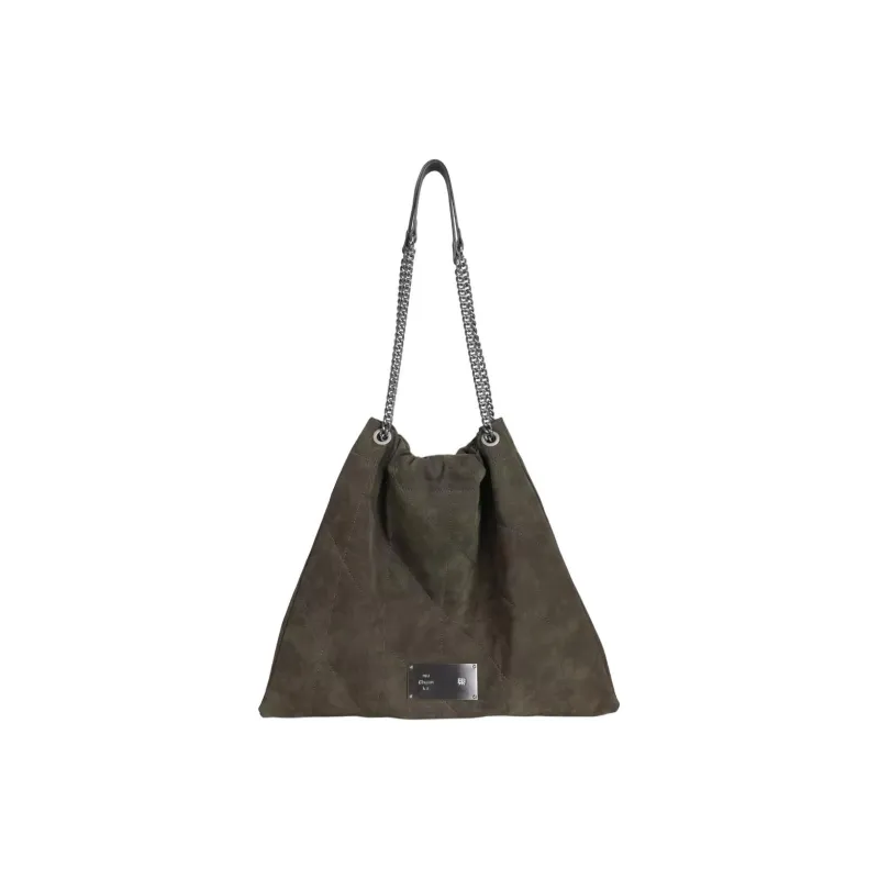 Kikawa Card Synthetic Leather Tote Bag, Shopping Bag, Shoulder Bag Large Size Women's Olive Green-0