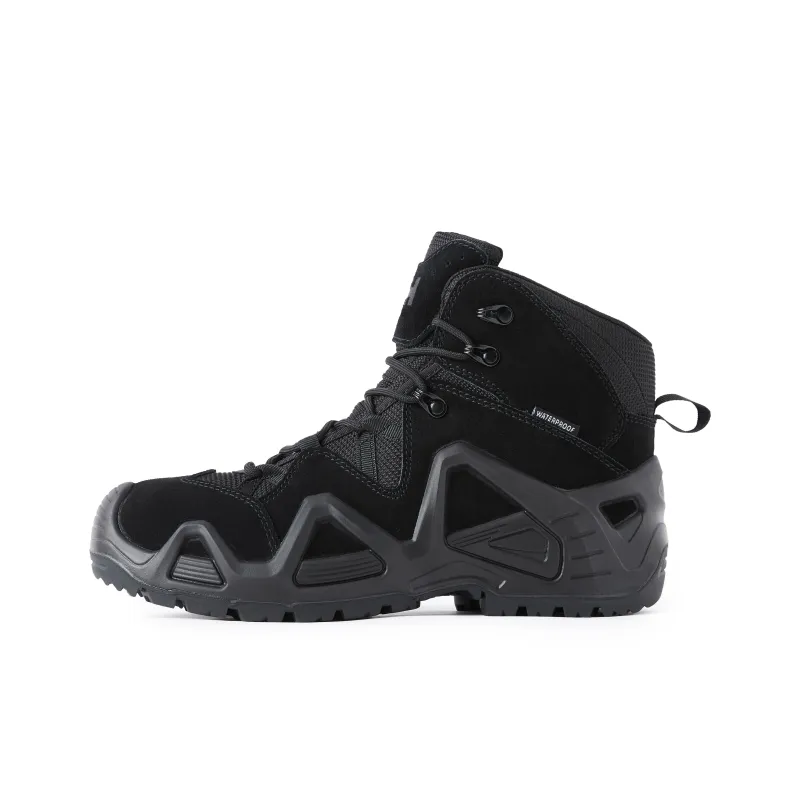 Jihua Anti Slip Wear Resistant High Top Hiking Shoes Men's Brown-6