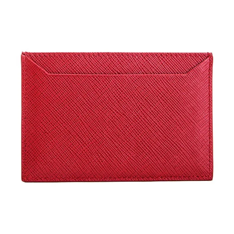 PRADA Cow Leather Card Holder Women's Red-2