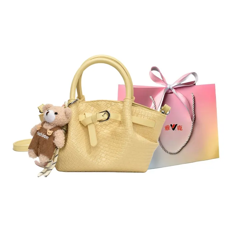 Yalu PU Basket Bag, One Shoulder Handbag Women's Multicolor-7