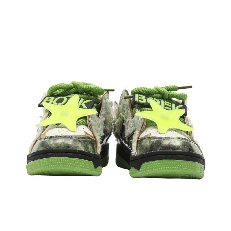 SUPEREDGE Slip Resistant Cushioning Low Top Skateboard Shoes Unisex Forest Green-1