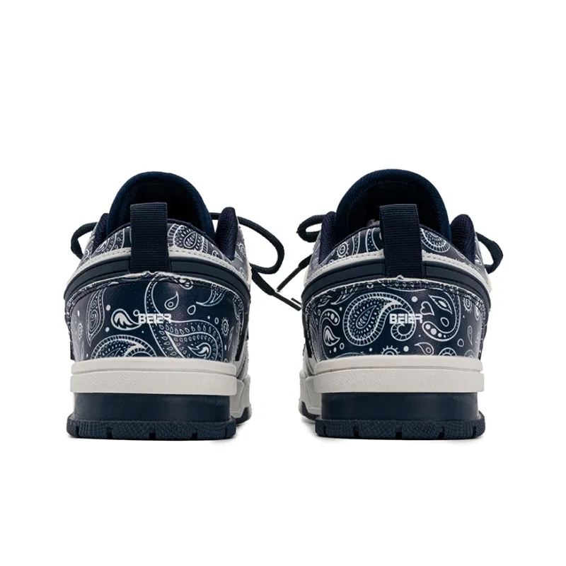 BEIER Stars Collection Durable Lightweight And Breathable Low Top Skateboard Shoes Unisex Black White-40