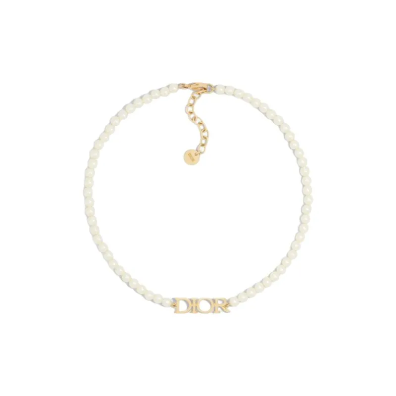 DIOR Resin, Metal Necklaces Women's White-0