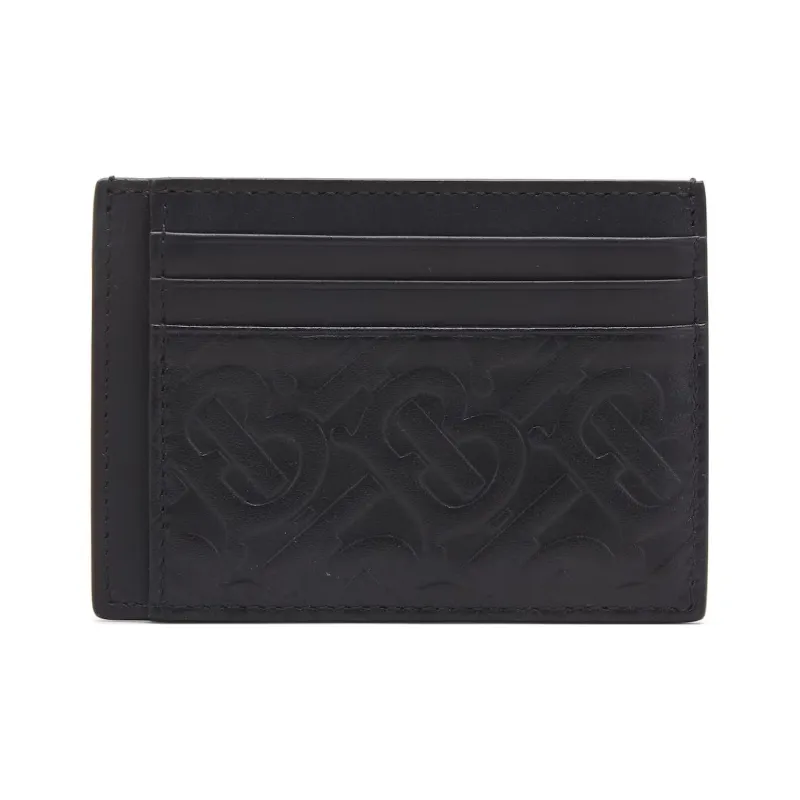Burberry Monogram Leather Card Case 6 Slot Black-2