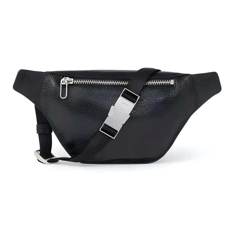 KENZO Embossed Leather Fanny Pack Sling Bags Regular Men's Black-3