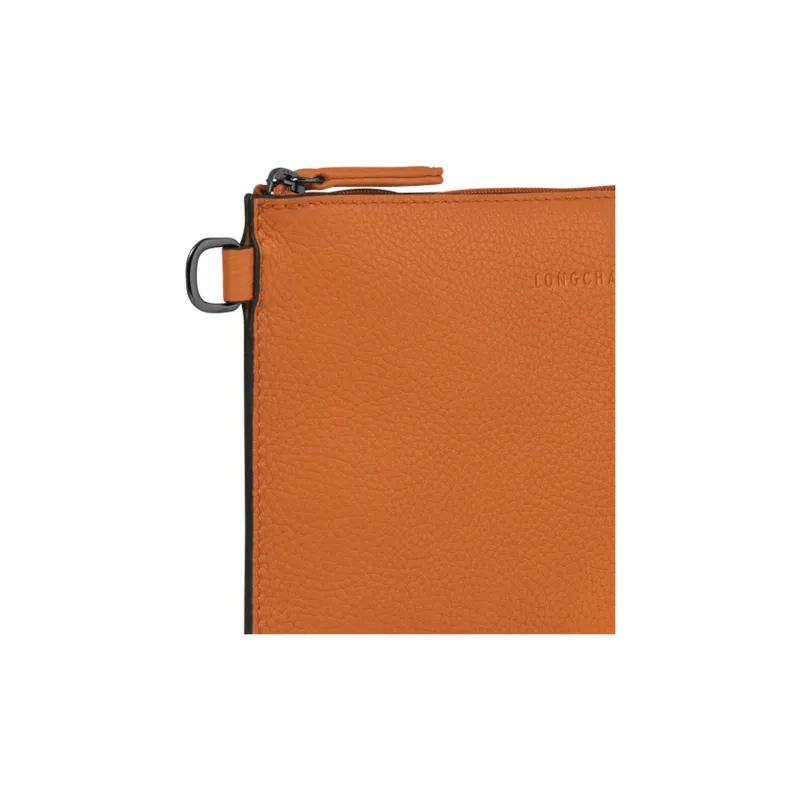 LONGCHAMP Roseau Essential Cow Leather Clutch Women's Orange-4