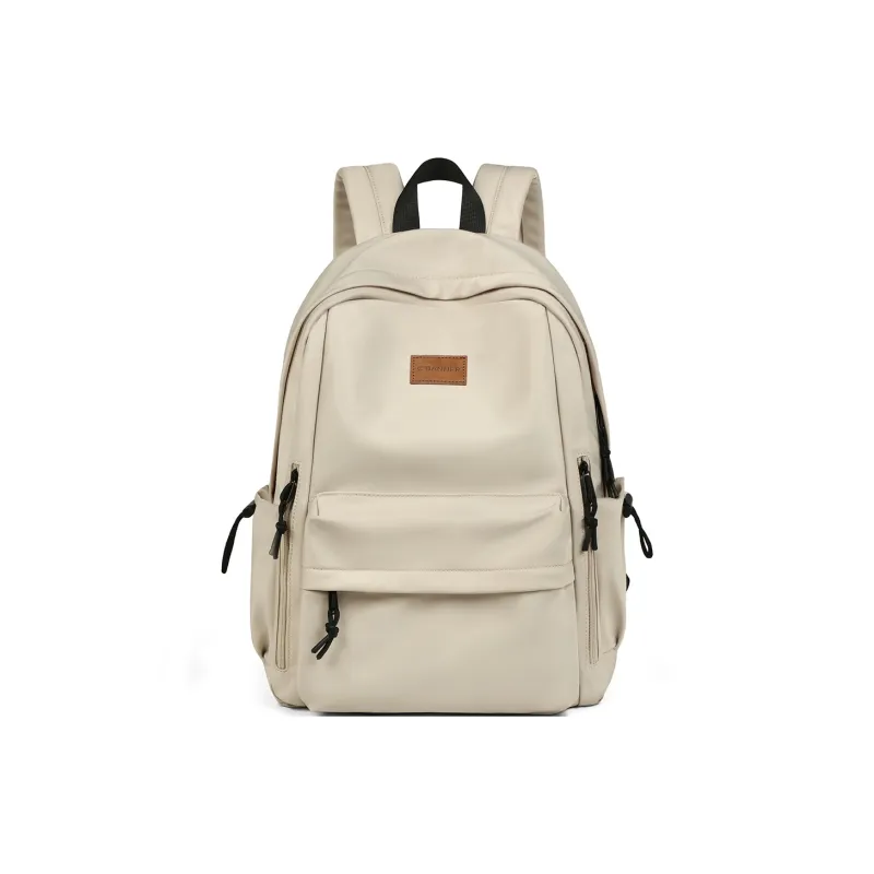 C°BANNER Fabric Backpack Large Size Unisex Black/Apricot-10