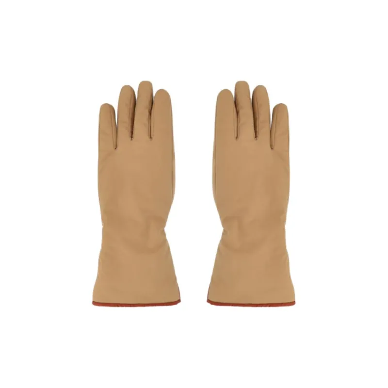 Loro Piana Logo Embroidered Panelled Gloves-0