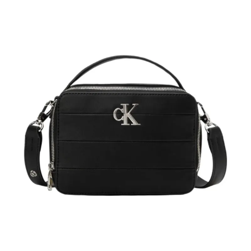 CALVIN KLEIN Blended Material Shoulder Bag, Crossbody Bag, Handbag Trumpets Women's Black-0