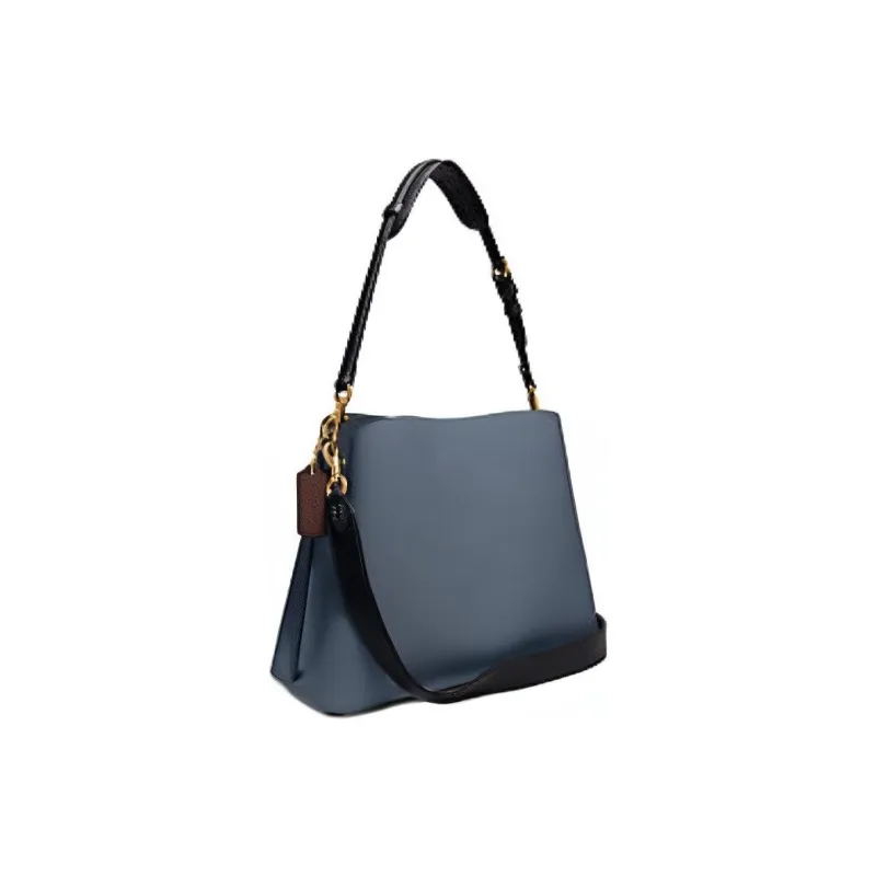COACH Willow Pebbled Leather Crossbody One Shoulder Handbag Women's Dark Blue-2