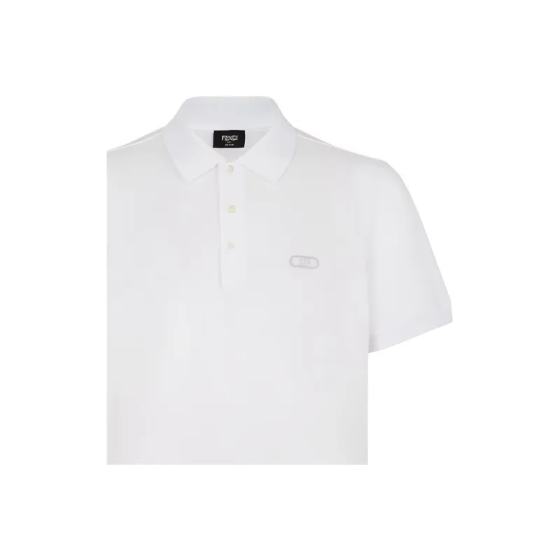 FENDI Polo Shirts Men White-5