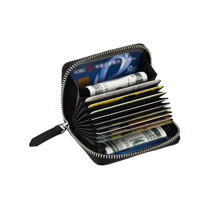 Hush Puppies Cow Leather Card Holder Regular Men's Black-4