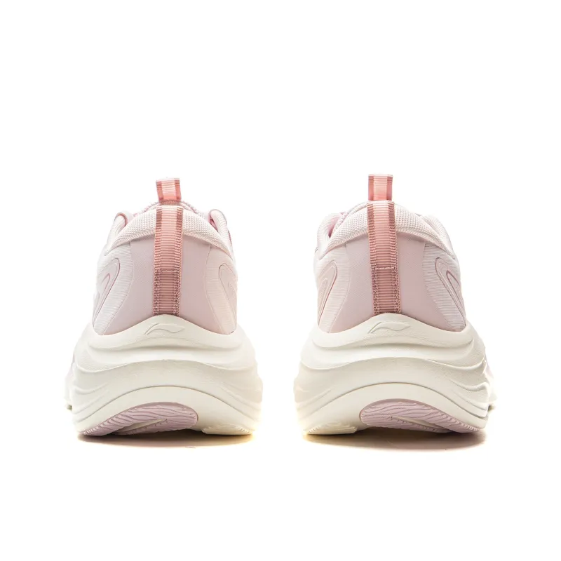 LiNing Ride Waves Cushioning And Breathable Low Top Casual Running Shoes Women's Peach Blossom Pink-5