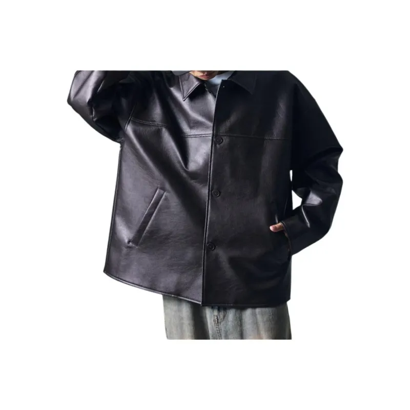 FREAK'S STORE Leather Jacket Men's Brown-3