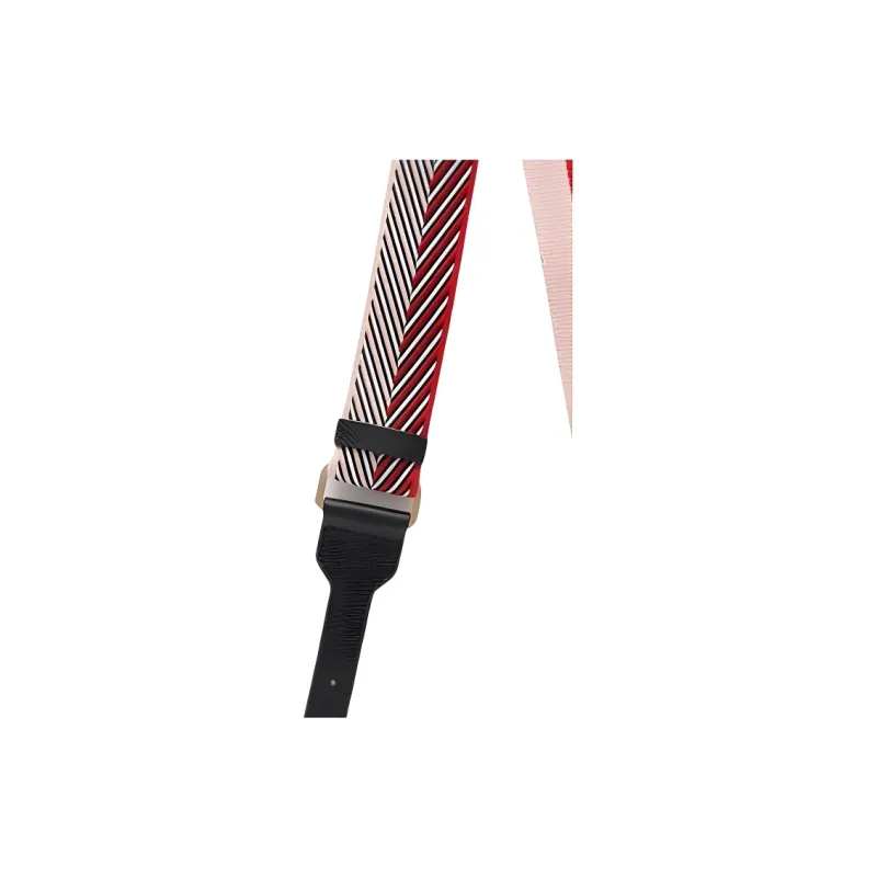 Valextra Fabric Bag Strap Women's Pink Peony & Love Red & Black-3