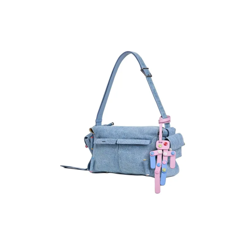 KUNOGIGI Fabric Crossbody Bag, Shoulder Bag Medium Size Women's Denim Blue-7