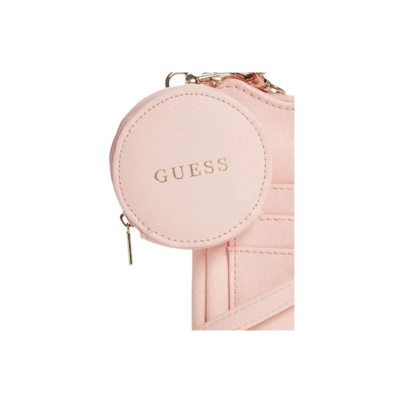 GUESS Artificial Leather One Shoulder Crossbody Cell Phone Pouch Women's Rose Pink-3