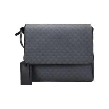 EMPORIO ARMANI PVC Shoulder Bag, Crossbody Bag Men's Gray Blue