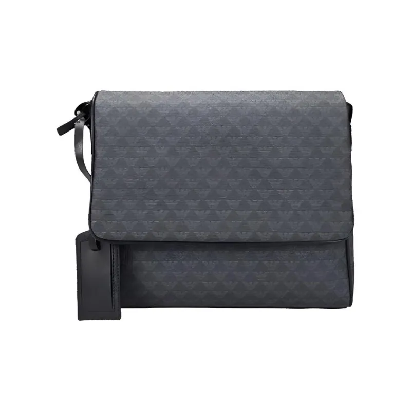 EMPORIO ARMANI PVC Shoulder Bag, Crossbody Bag Men's Gray Blue-0