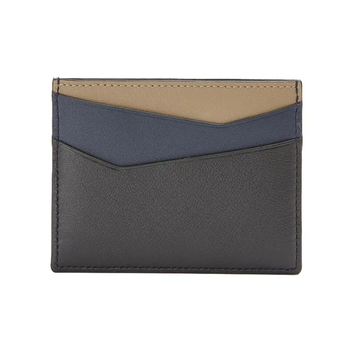 LOEWE Puzzle Cow Leather Card Holder Men's Black-1
