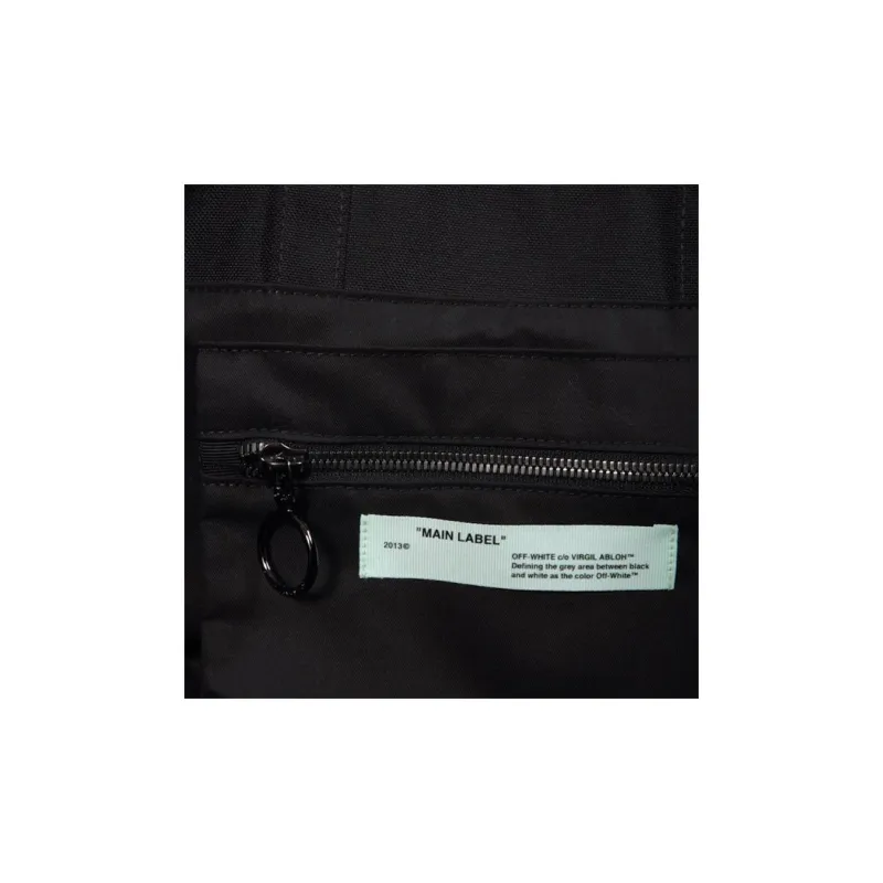 OFF-WHITE Polyester Tote Bag Shopping Bag Crossbody Handbag Unisex Black White-5