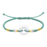 Cyan-Peaceful Buckle Rope Bracelet-J1711086