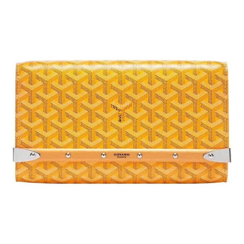 GOYARD MONTE-CARLO Canvas With Leather Clutches Crossbody Bags Small Size Women's Yellow-0