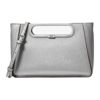 MICHAEL KORS Chelsea Leather Shoulder Bag Crossbody Bag Handbag Large Size Women's Silver