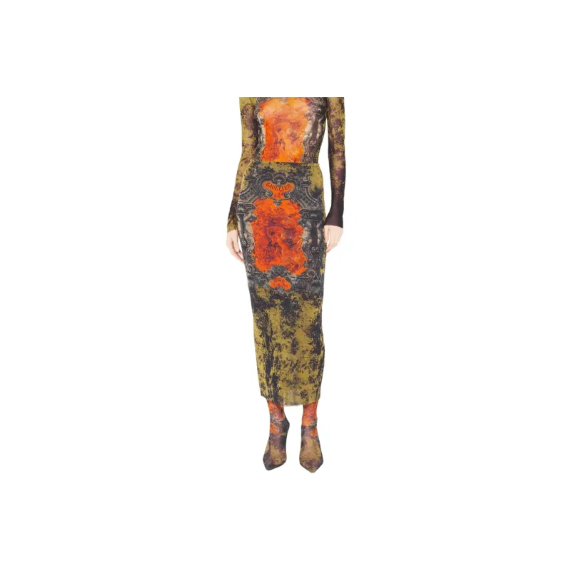 Jean Paul Gaultier Casual Long Skirts Women's Orange-3