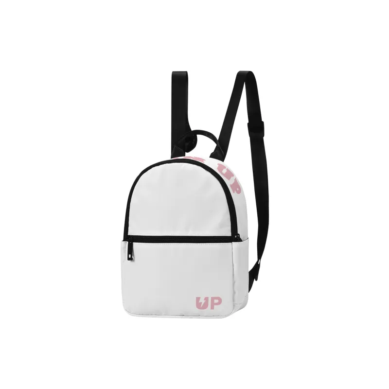 TURN UP Polyester Backpack Small Size Unisex White-11