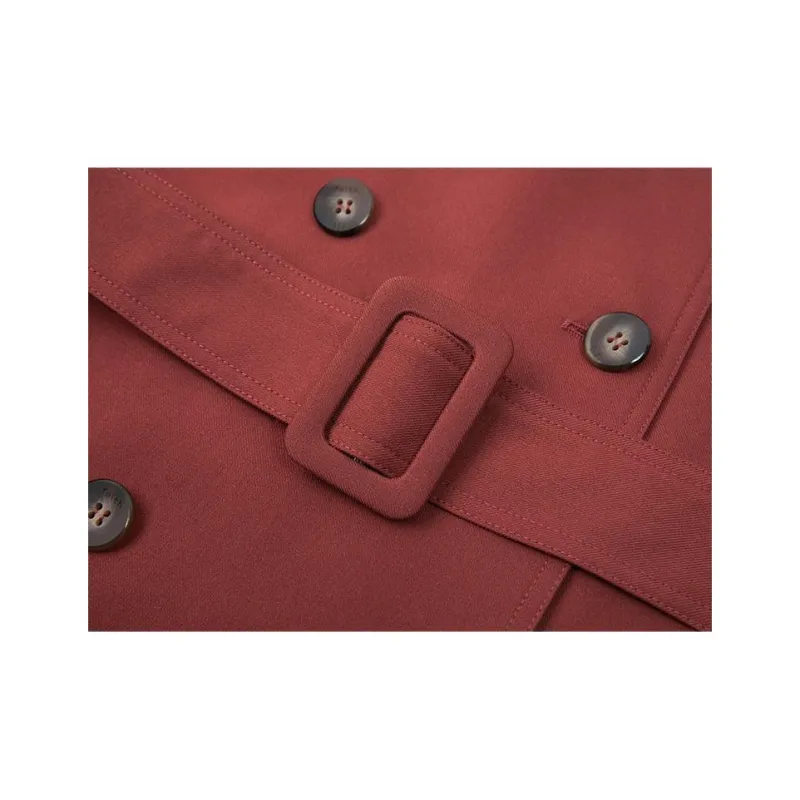 Mo Han Yi Mei Trench Coat Women's Rusty Red-2
