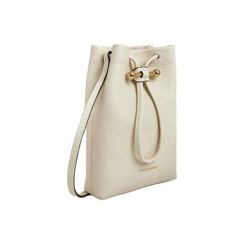Strathberry Grained Calfskin Shoulder Bag Crossbody Bag Medium Size Women's Vanilla-2