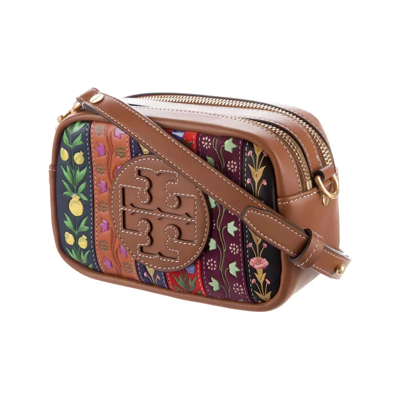 TORY BURCH PerryBOMBÉ Leather Shoulder Bag, Crossbody Bag Mini Women's Brown-1