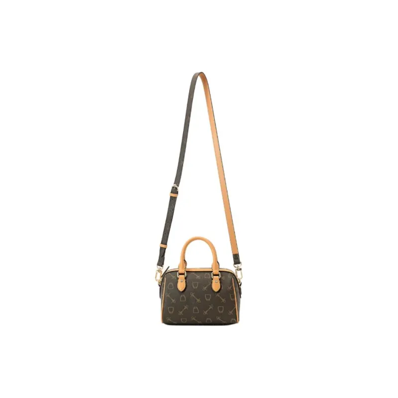 Why PVC Boston Bag, Shoulder Bag, Crossbody Bag, Handbag Trumpets Women's Coffee & Brown-1
